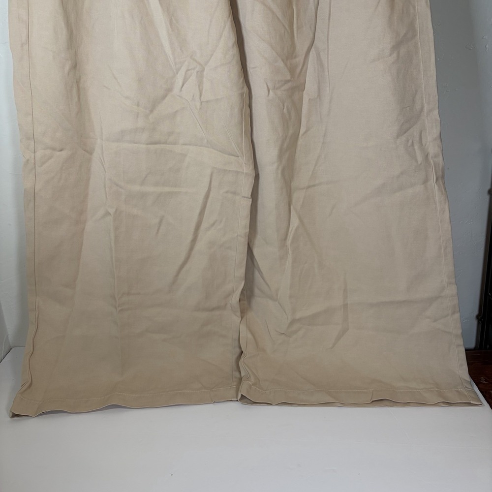 Madewell Pants Women 12 Petite The Harlow Wide Leg Linen Blend Pleated High Rise - Picture 9 of 10
